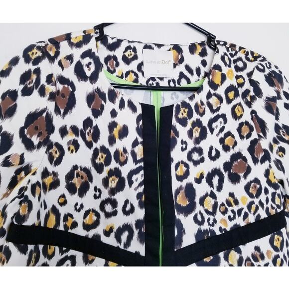 Line & Doc Women's Animal Print Blazer Jacket 3/4 Sleeve Size Medium - Picture 3 of 7